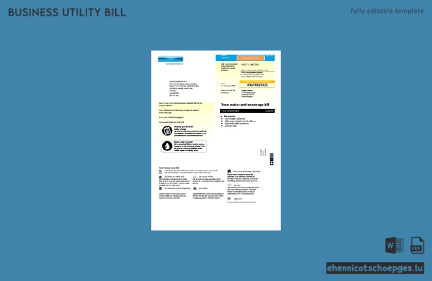 Beispielseite 1 der Geschäftsrechnung der Yorkshire Water Utility